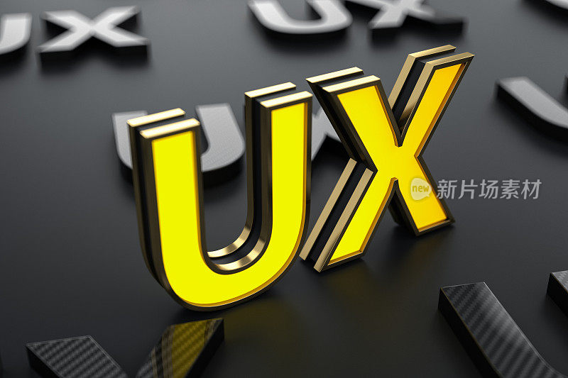 Neon User Experience UX Sign on Black
